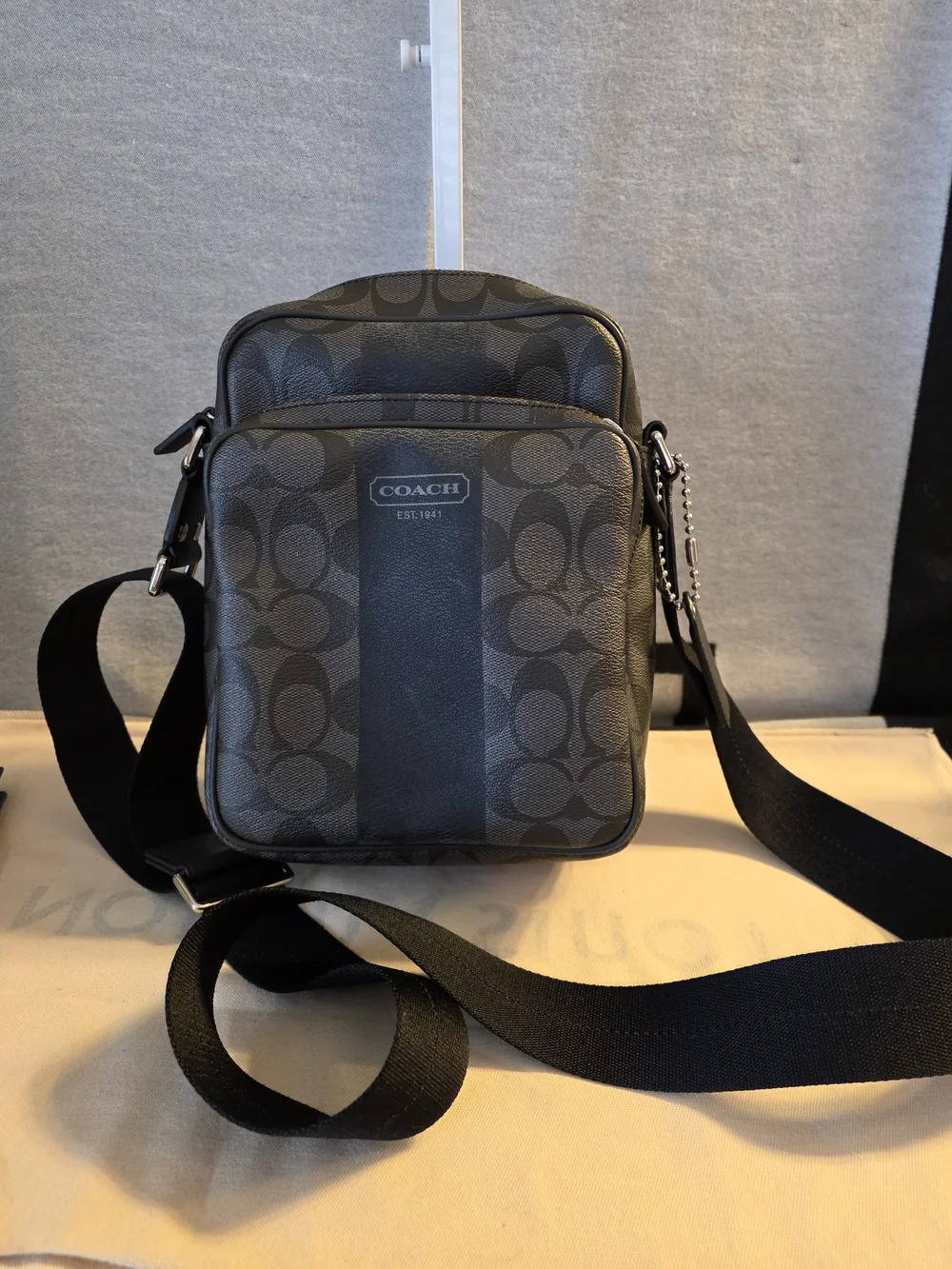 COACH Men's Signature Crossbody Bag in Charcoal